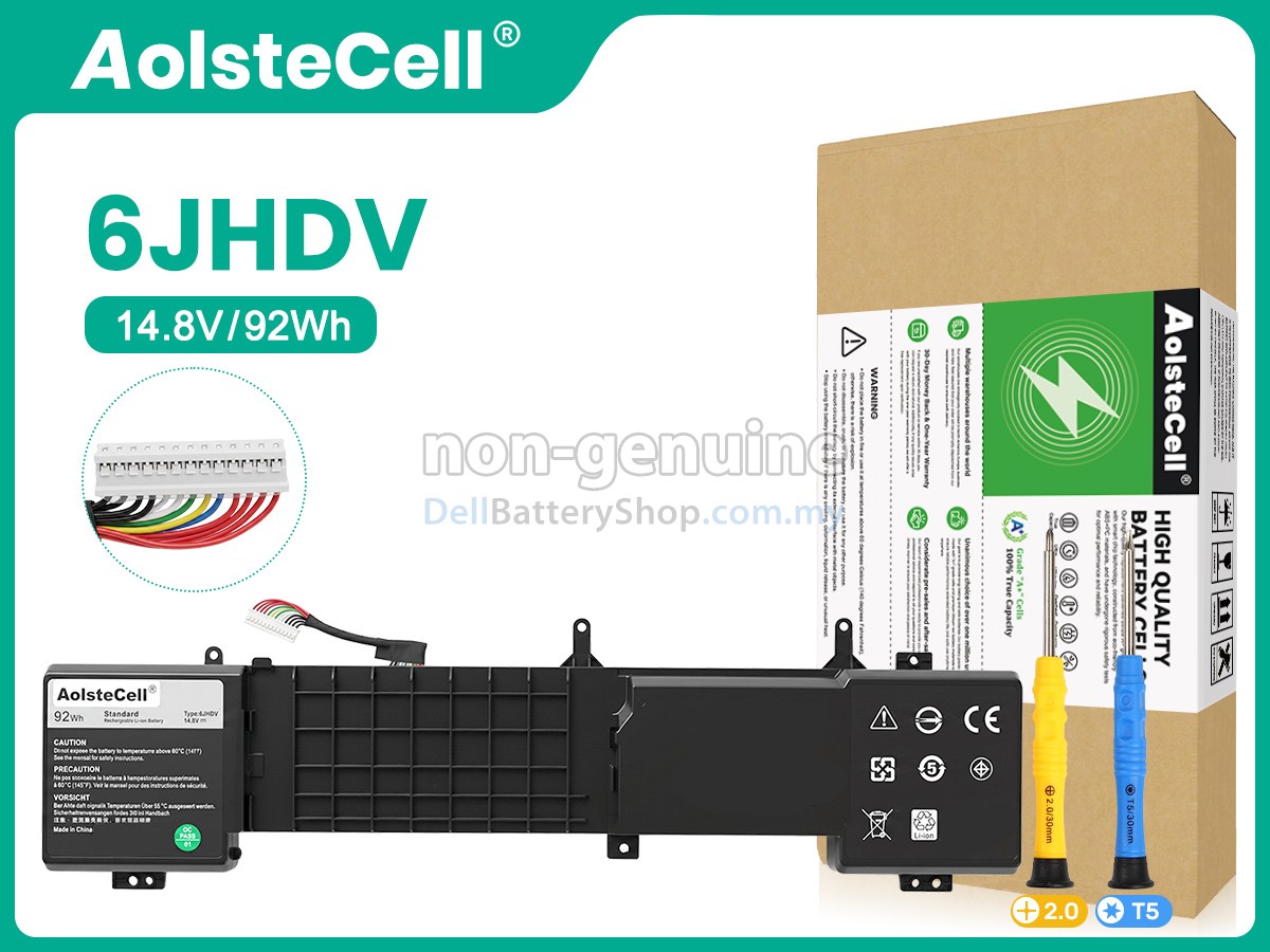 thumbnail image 2 of Replacement Battery For Dell Alienware 17 R2 R3 – 14.8V, 92Wh, 8-Cell LiPo 2 of 6